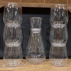 Wine decanter and stemless wine glass shatterproof